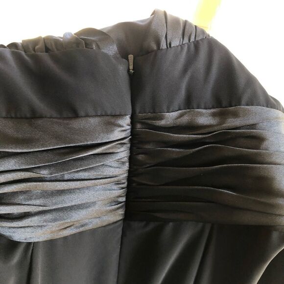 Elegant DAVID'S Bridal Black Flowy Full-Length Dress D273 - Picture 3 of 13